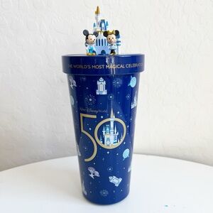 Walt Disney World 50th Anniversary Mickey Minnie Castle Tumbler